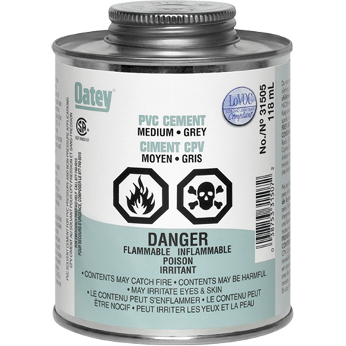 PVC Cement, 0.250 lbs, Brush-Top Can, Grey Northern Industrial Supply Inc.