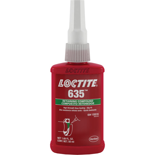 Compos&eacute; de retenue Loctite 635, 50 ml, Bouteille, Vert Northern Industrial Supply Inc.