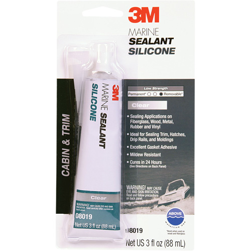 Produit d'&eacute;tanch&eacute;it&eacute; &agrave; base de silicone de calibre marin, 3 oz., Tube, Transparent Northern Industrial Supply Inc.