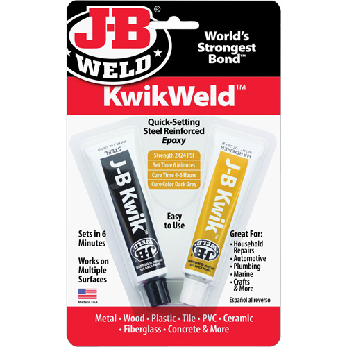 KwikWeld Epoxy, Two-Part, Tube, 2 oz., Grey Northern Industrial Supply Inc.