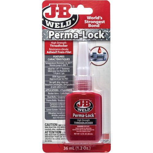 Perma-Lock Threadlocker, Red, High, 36 ml, Bottle Northern Industrial Supply Inc.