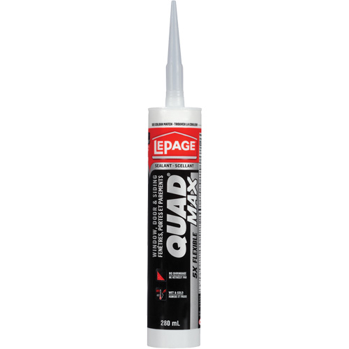 Scellant pour parements & fen&ecirc;tres Quad Max, 280 ml, Tube, Blanc cass&eacute; Northern Industrial Supply Inc.