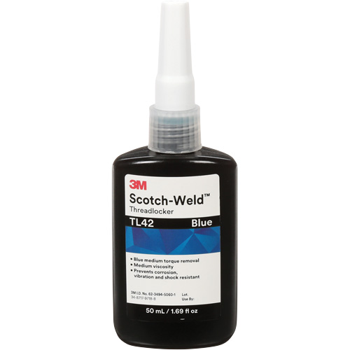Scotch-Weld Threadlocker TL42, Blue, Medium, 50 ml, Bottle Northern Industrial Supply Inc.
