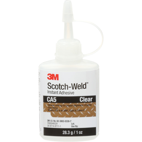 Adh&eacute;sif instantan&eacute; CA5 Scotch-Weld, Transparent, Bouteille, 1 oz Northern Industrial Supply Inc.