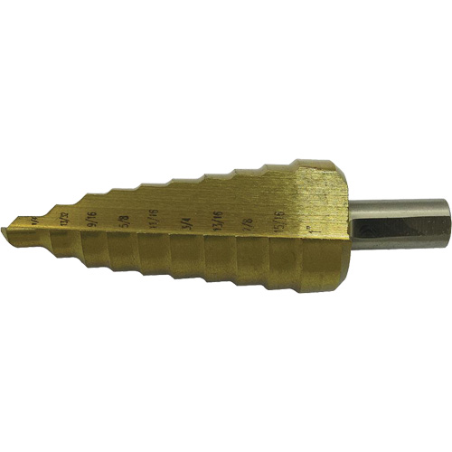 Jet-Kut&reg; 9-Step Super Premium M35 Step Drill, 1/4" - 3/4" , 1/16" Increments, High Speed Steel Northern Industrial Supply Inc.
