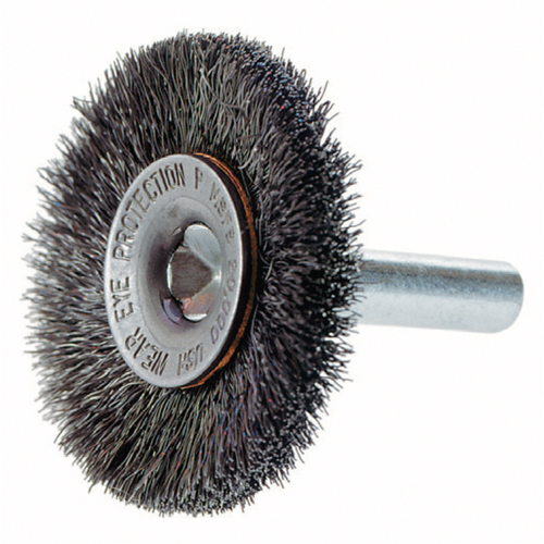 Brosses rotatives &agrave; fils cr&ecirc;p&eacute;s a/arbre 1/4", 3" dia., Fils 0,014", Arbre 1/4" Northern Industrial Supply Inc.