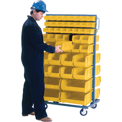 Double-Sided Mobile Bin Rack, Double-sided, 96 bins, 36" W x 24" D x 63" H Northern Industrial Supply Inc.