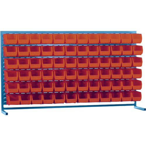 Louvered Rack with Bins, 72 Bins, 72" W x 15" D x 40" H Northern Industrial Supply Inc.
