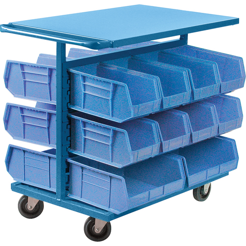 Bin Cart with Bins, Double-sided, 20 bins, 24" W x 38-1/2" D x 36-1/2" H Northern Industrial Supply Inc.