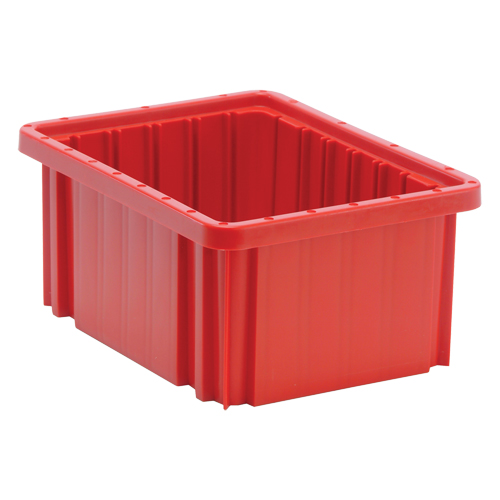 Divider Box&reg; Containers, Plastic, 10.9" W x 8.3" D x 5" H, Red Northern Industrial Supply Inc.