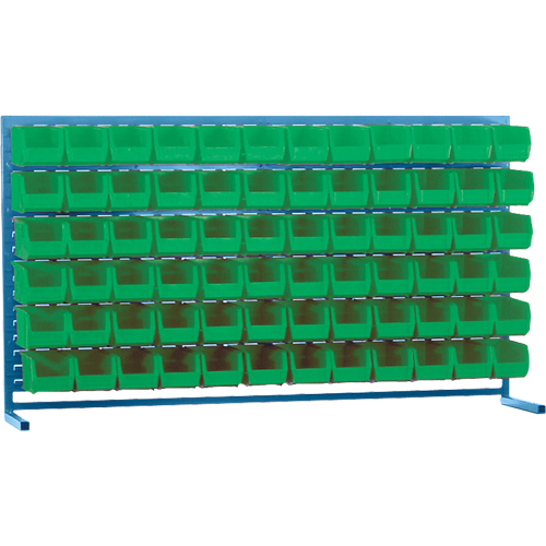Louvered Rack with Bins, 72 Bins, 72" W x 15" D x 40" H Northern Industrial Supply Inc.
