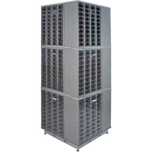 Heavy-Duty Industrial Carousel Drawer Cabinet, Steel, 480 Drawers, 27" W x 27" D x 80" H, Grey Northern Industrial Supply Inc.