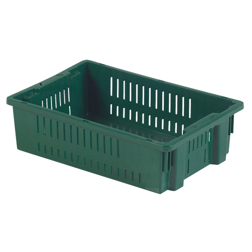 Contenant en plastique empilable Stack-N-Nest pour l'agriculture, 13,1" x 19,7" x 5,6", Vert Northern Industrial Supply Inc.