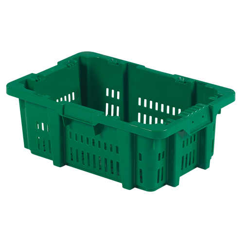 Contenant en plastique Stack-N-Nest pour la manutention des aliments, 16" x 23,9" x 8,8", Vert Northern Industrial Supply Inc.