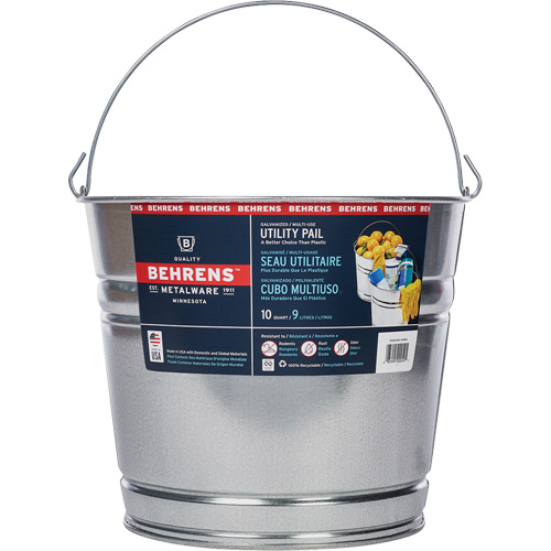 Seau, Acier galvanis&eacute;, 9 L Northern Industrial Supply Inc.