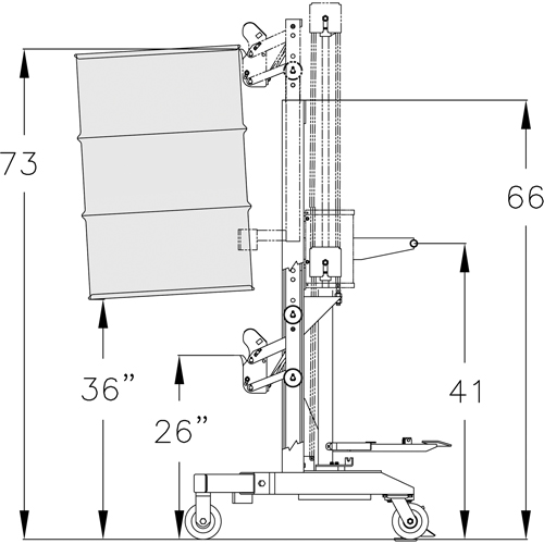 Manipulateur ergonomique de baril &agrave; port&eacute;e &eacute;lev&eacute;, DM-100-HR, 30 - 85 gal. US (25 - 70 gal. imp.) Northern Industrial Supply Inc.
