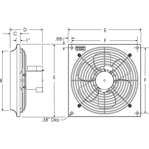 Ventilateurs muraux d'usage g&eacute;n&eacute;ral, Commercial, 2 vitesses, Diam&egrave;tre de 16" Northern Industrial Supply Inc.