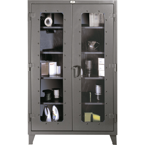Armoires &agrave; fen&ecirc;tres claires, Acier, 4 Tablettes, 60" h x 48" la x 24" p Northern Industrial Supply Inc.