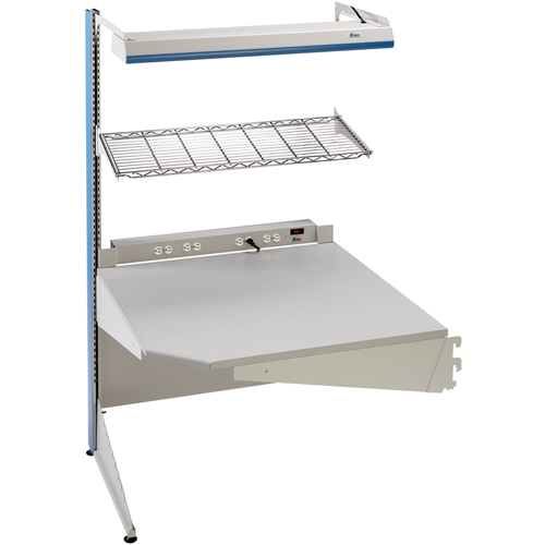Postes de travail modulaires ergonomiques - Exemples de configurations - A-SC Ajouts de coin &agrave; un c&ocirc;t&eacute;, 36" la x 28" p x 84" h, Ajout de coin &agrave; un c&ocirc;t&eacute; Northern Industrial Supply Inc.