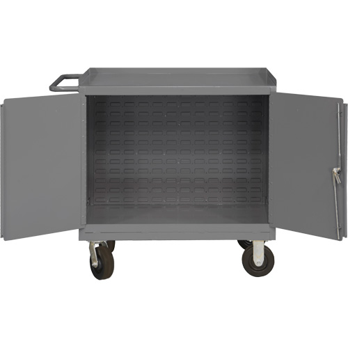 Armoire d'&eacute;tabli mobile avec panneau arri&egrave;re &agrave; persiennes, Acier Surface Northern Industrial Supply Inc.