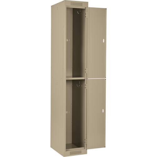 Clean Line Lockers, 2 -tier, Bank of 4, 48" x 18" x 72", Steel, Beige, Rivet (Assembled) Northern Industrial Supply Inc.