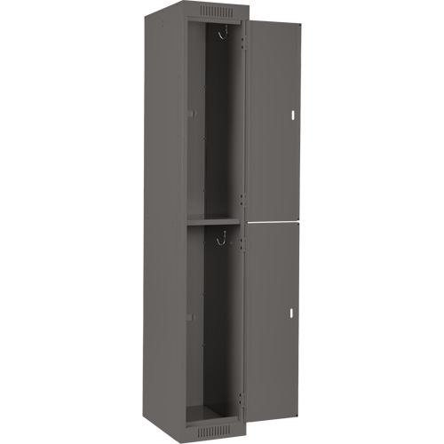 Clean Line Lockers, 2 -tier, Bank of 4, 48" x 18" x 72", Steel, Charcoal, Rivet (Assembled) Northern Industrial Supply Inc.