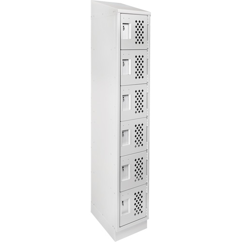 Assembled Lockerettes Clean Line Perforated Economy Lockers, 6 -tier, 18" x 72" x 12", Steel Northern Industrial Supply Inc.