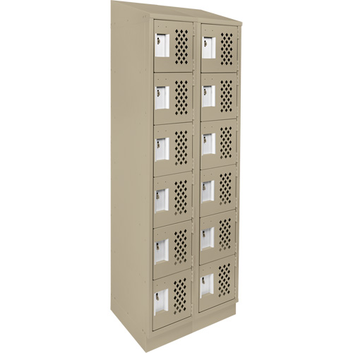 Assembled Lockerettes Clean Line Perforated Economy Lockers, 6 -tier, Bank of 2, 18" x 72" x 12", Steel Northern Industrial Supply Inc.