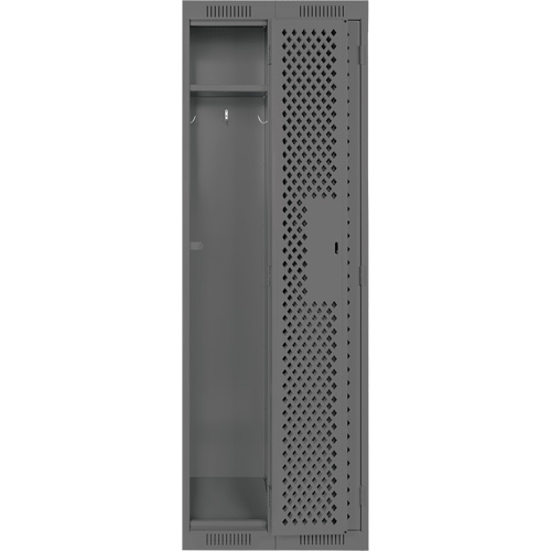 Clean Line Lockers, Bank of 2, 24" x 12" x 72", Steel, Charcoal, Rivet (Assembled), Perforated Northern Industrial Supply Inc.