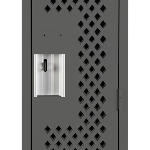 Clean Line Lockers, Bank of 3, 36" x 12" x 72", Steel, Charcoal, Rivet (Assembled), Perforated Northern Industrial Supply Inc.