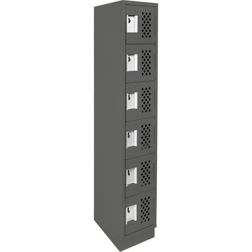 Assembled Lockerettes Clean Line Perforated Economy Lockers, 6 -tier, 18" x 72" x 12", Steel Northern Industrial Supply Inc.