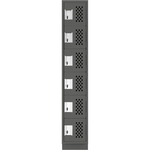 Assembled Lockerettes Clean Line Perforated Economy Lockers, 6 -tier, 18" x 72" x 12", Steel Northern Industrial Supply Inc.