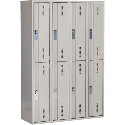 Concorde Heavy-Duty Lockers, 2 -tier, Bank of 4, 48" x 18" x 72", Steel, Grey, Welded (Assembled) Northern Industrial Supply Inc.