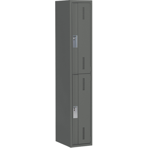 Concorde Heavy-Duty Lockers, 2 -tier, 12" x 18" x 72", Steel, Charcoal, Welded (Assembled) Northern Industrial Supply Inc.