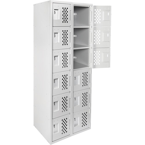 Clean Line Lockerettes, 6 -tier, Bank of 2, 18" x 72" x 12", Steel Northern Industrial Supply Inc.