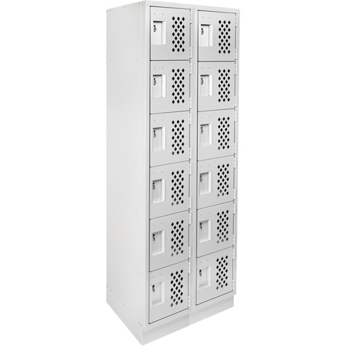 Clean-Line Perforated Lockerette, 6 -tier, Bank of 2, 12" x 72" x 12", Steel Northern Industrial Supply Inc.
