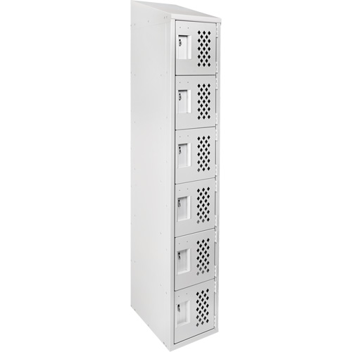 Assembled Lockerettes Clean Line Perforated Economy Lockers, 6 -tier, 18" x 72" x 12", Steel Northern Industrial Supply Inc.