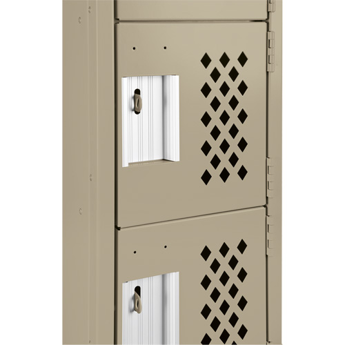 Assembled Lockerettes Clean Line Perforated Economy Lockers, 6 -tier, 18" x 72" x 12", Steel Northern Industrial Supply Inc.