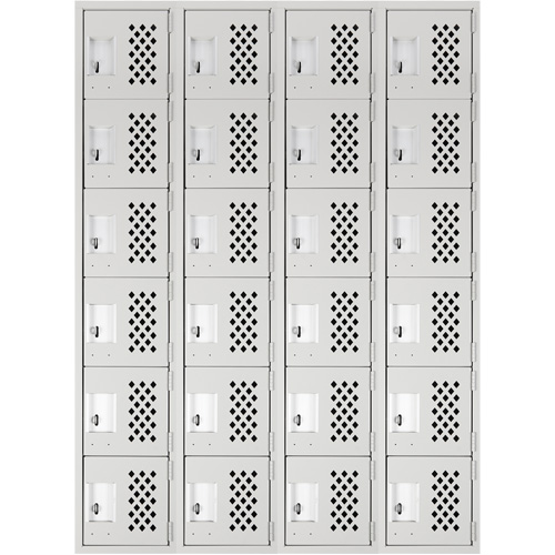 Petits casiers Clean Line, 6 niveaux, Bloc de 4, 18" x 72" x 12", Acier Northern Industrial Supply Inc.