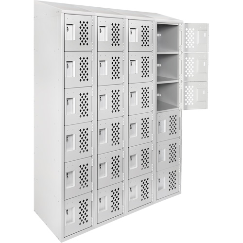 Casiers &eacute;conomiques perfor&eacute;s et assembl&eacute;s Clean Line, 6 niveaux, Bloc de 4, 18" x 72" x 12", Acier Northern Industrial Supply Inc.