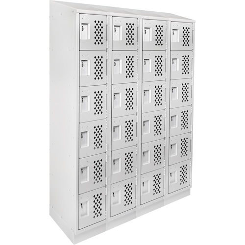 Assembled Clean Line Perforated Economy Lockers, 6 -tier, Bank of 4, 18" x 72" x 12", Steel Northern Industrial Supply Inc.