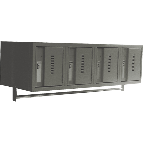 Wall Hung Lockers - Heavy Duty, Bank of 4, 18" x 12" x 12", Steel Northern Industrial Supply Inc.