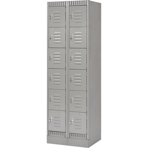 Casiers, 6 niveaux, Bloc de 2, 24" x 18" x 76", Acier, Gris, D&eacute;mont&eacute; Northern Industrial Supply Inc.