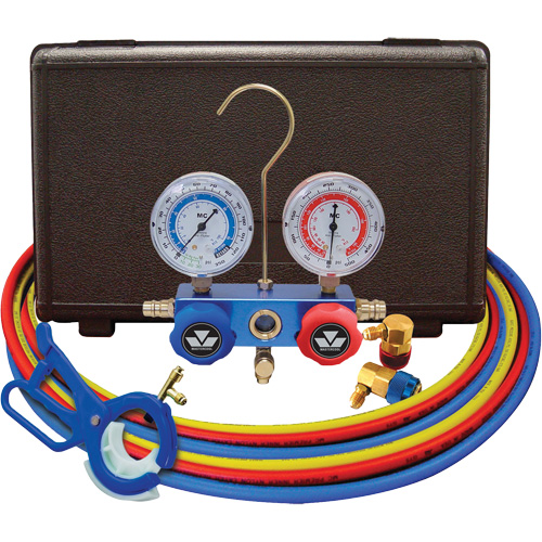 Dual Manifold Gauge Set with 3-in-1 Side Mount Can Tap Valve Northern Industrial Supply Inc.