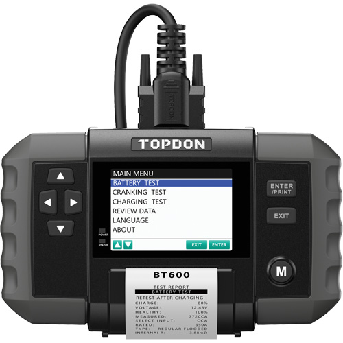 BT600 12V Battery & 12V/24V System Tester with Built-in Printer Northern Industrial Supply Inc.