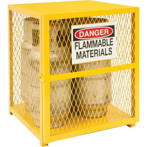 Gas Cylinder Storage Cabinet, 4 Cylinder Capacity, 30" W x 30" D x 35" H, Yellow Northern Industrial Supply Inc.