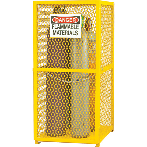 Gas Cylinder Storage Cabinet, 9 Cylinder Capacity, 30" W x 30" D x 71-3/4" H, Yellow Northern Industrial Supply Inc.
