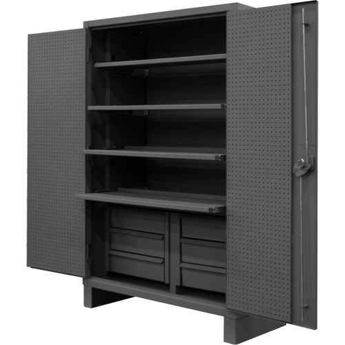 Armoire tr&egrave;s robuste avec tablettes coulissantes, Acier, 4 Tablettes, 78" h x 48" la x 24" P, Gris Northern Industrial Supply Inc.