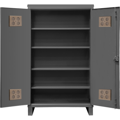 Heavy-Duty Outdoor Cabinet, Steel, 4 Shelves, 78" H x 60" W x 24" D, Grey Northern Industrial Supply Inc.