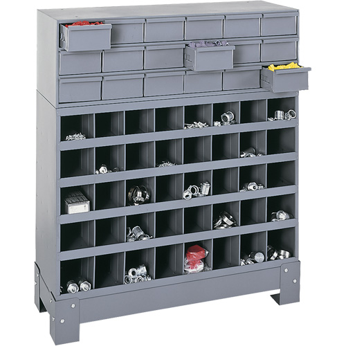 Modular Small Parts Storage Unit, Steel, 18 Drawers, 33-3/4" x 12-1/4" x 40-1/2", Grey Northern Industrial Supply Inc.
